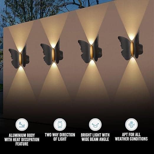 12W Waterproof Led Wall Light for Home Decoration – Up Down 2-Way LED Wall Lamp | IP65 Outdoor Fancy Wall Lights for Balcony,Gate,Elevation,Garden,Patio | Decorative Wall Mount Light -Pack of 1 view 2