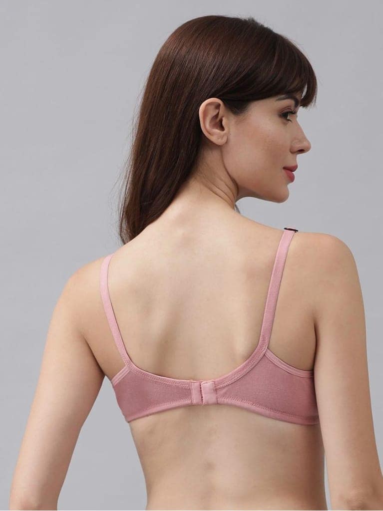 JUSTLY Women Maternity/Nursing Bra Non Padded Non Wired Cotton Feeding Bra for Breastfeeding Mothers –Multicolor-Baby Pink, Olive Green, Sky Blue - Soft Comfortable Daily Wear view 2
