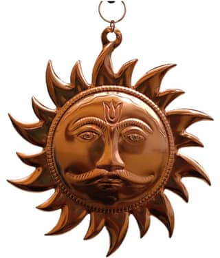 KAKUMANU Home Vastu Sun Surya Copper(Medium) Door Hanging Brown - Pack of 1