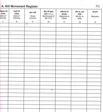 Travelling Allowance [T.A.Bill] Movement Register-200 folio in English for Central Government Office view 2
