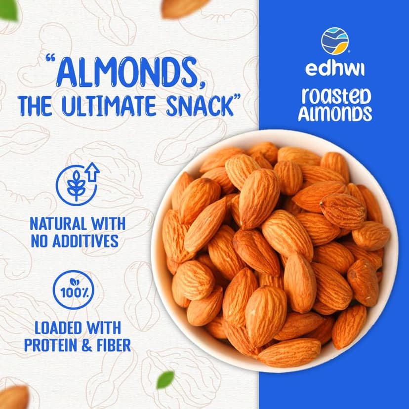 Edhwi Nuts Combo Pack Roasted Almond (80g), Pepper Cashew (80g), Plain Cashew Pack of 3 view 2