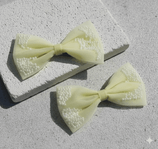 Artful Threads Handmade Net Hair Bow with Pearls | Stylish & Elegant Accessory for All Age Groups 1Pc