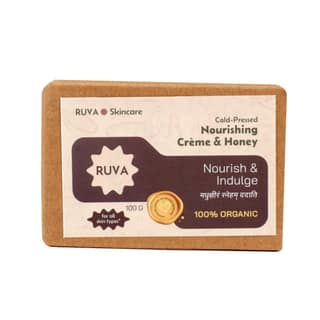 RUVA Handmade Nourishing Creme & Honey Cold-Pressed Ayurvedic Soap Bar | Deep Moisture & Glow, Ideal for Winter Care | Velvety Lather, Face Safe | Natural Skincare for All Skin Types