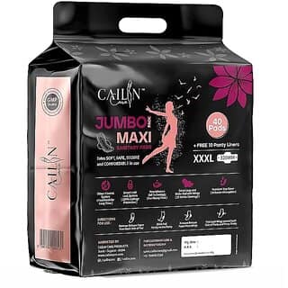 CAILIN CARE Sanitary Pads for Women with Wings | Dry-net Soft & Comfortable Sanitary Napkins for Day & Night Protection - XXXL (combo pack of 1 40 PCS)