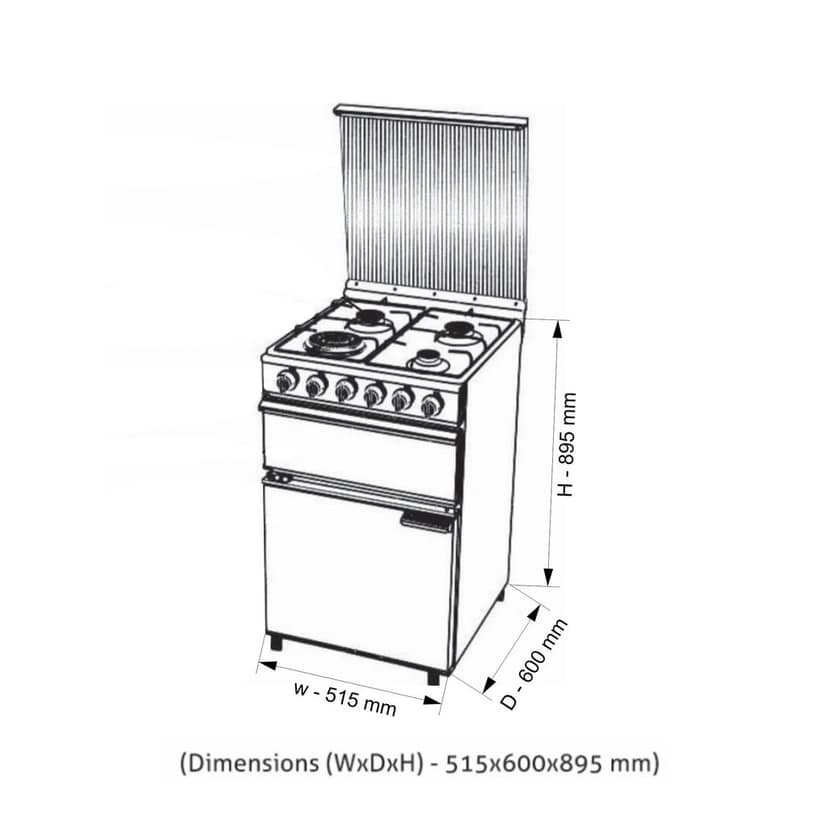 Cooking Range Stainless Steel Gas Grill, Gas Oven 1 Triple Ring, 3 Alloy Burners Auto Ignition (2012PLTRAI) view 2