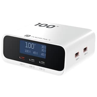Portronics 100W Adapto 100D Fast Charging 5 Port Adaptor with LCD Power Display