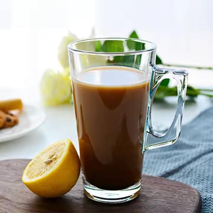 130 ML Glass Tea Cup Long Tea and Coffee Cup for Multi-Purpose use Tea, Coffee, Milk, Cold Drink Home & Office Use