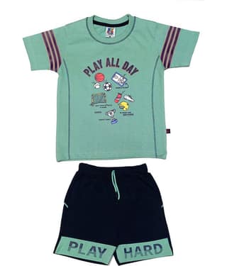 Kideon Pack of 1 Boys Cotton Set ( Green )