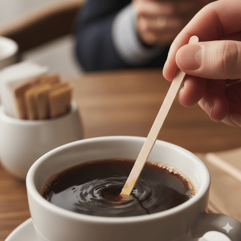 Azure Corp Wooden Stirrer 110mm – Eco-Friendly Beverage Stirrer (100 Pcs) view 2