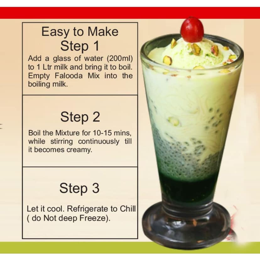 Brew Lab Kesar Pista Flavored Falooda | Instant Falooda Mix | Easy to Prepare | Ready to Eat 100 g view 2
