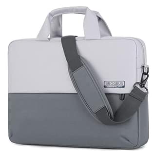 BROGBUS Waterproof Unisex Laptop Slim Sleeve Bag for 15.6 Inch Laptops and Notebooks with Shoulder Strap (Grey) BROGBUS Waterproof Unisex Laptop Slim Sleeve Bag for 15.6 Inch Laptops and Notebooks with Shoulder Strap (Grey) - Grey White
