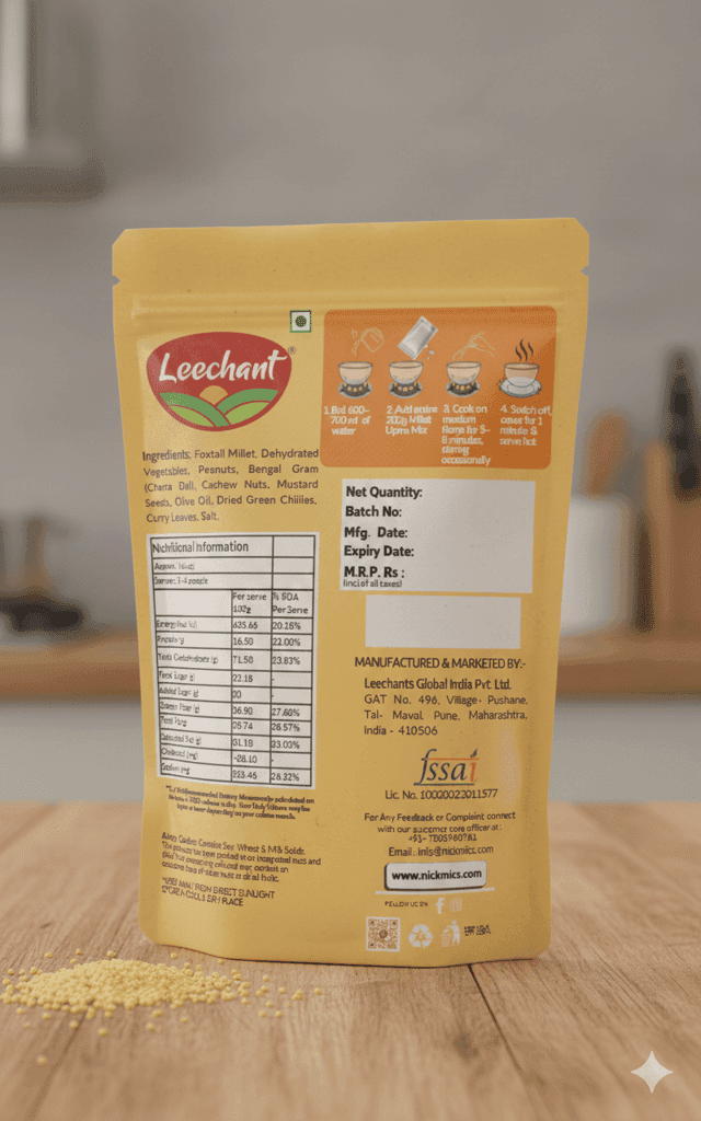 LEECHANT MILLET UPMA MIX 500GM view 2