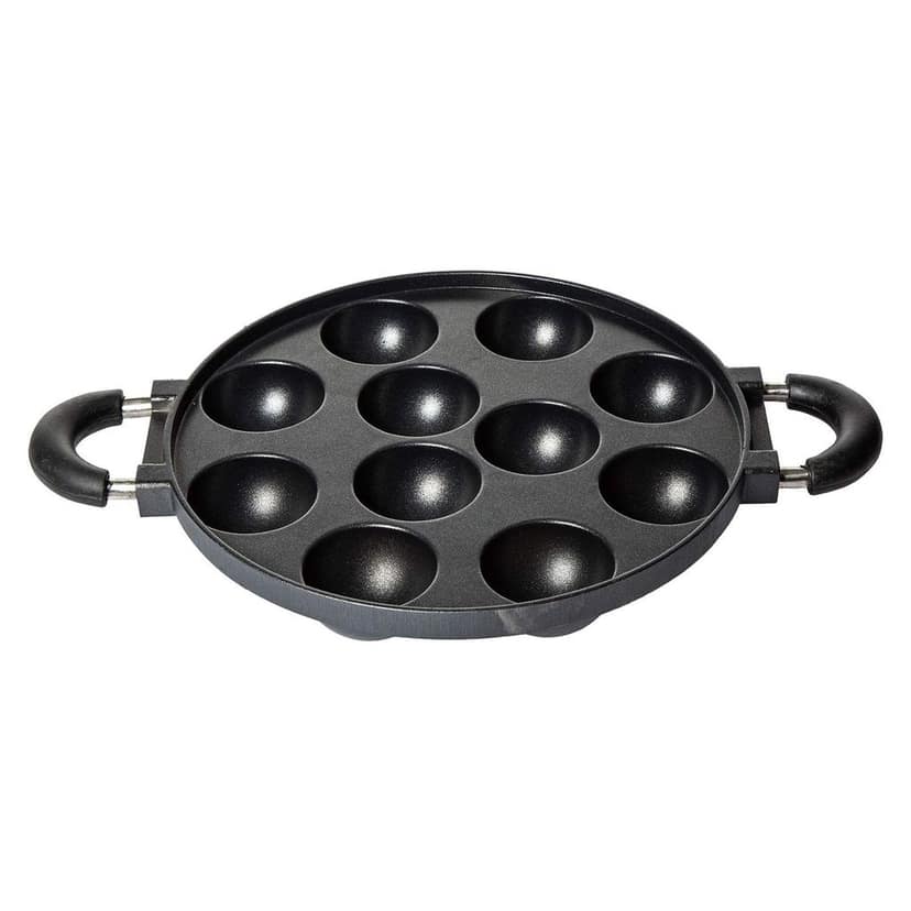Aluminium 11 Rounds Panniyarkal Pan (Black) view 2