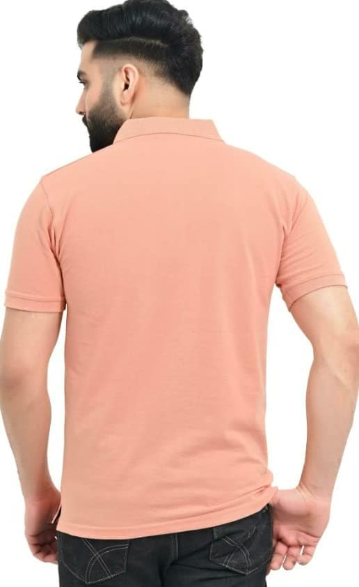 ATTIRIS Men's Cotton Solid Polo Neck Half Sleeve T- Shirt view 2