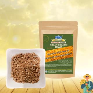 Millium Millet Bikaneri Bhujia with Sprouted Millets Gluten Free Snack 20 Percent Less Oil Healthy Crunchy Namkeen 100g Pack of 2