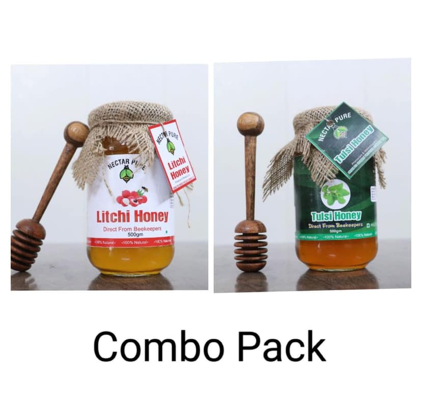 HONEY COMBO PACK (Lichti+Tulsi) free one Honey Stick