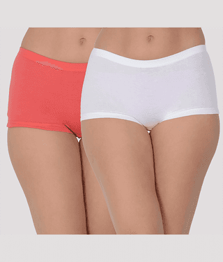 Leading Lady Pack of 2 Cotton Blend Briefs For Women ( Orange )