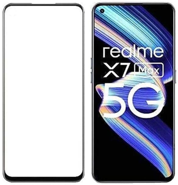 PLUGTECH Advanced Tempered Glass With Anti-Explosion 9H Hardness Edge-To-Edge Coverage Screen Guard for Realme X7 5G