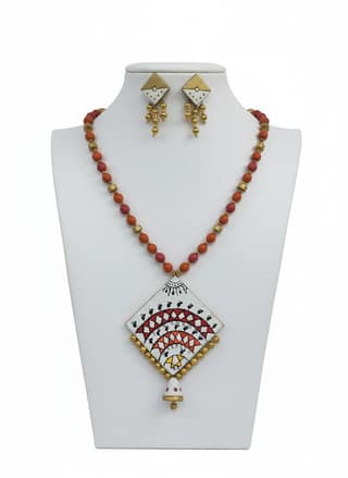 Terracotta Tribal Art Necklace Set