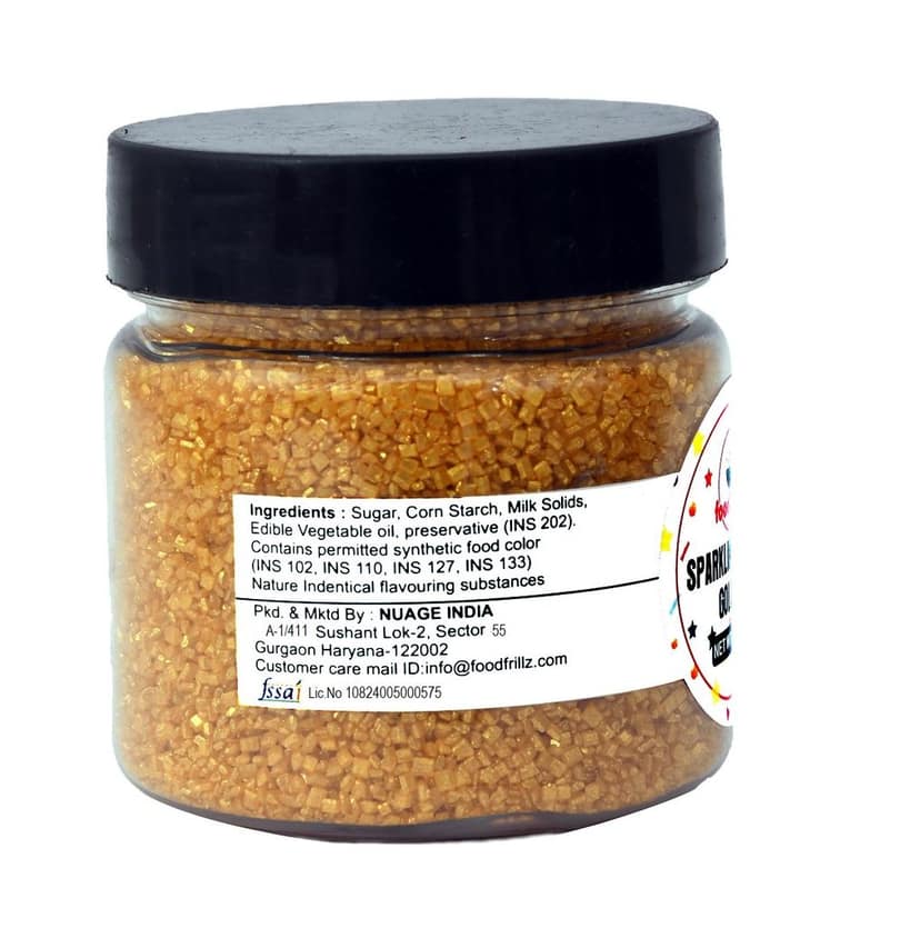 foodfrillz Sparkling Sugar Sprinkles - Golden, 100 g view 2