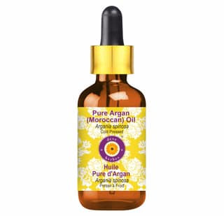 Deve Herbes Pure Argan (Moroccan) Oil (Argania spinosa) with Glass Dropper | Cold Pressed | Natural | Undiluted | For Diluting Essential Oils | For Hair, Skin & Massage | Men & Women | 30ml Deve Herbes Pure Argan (Moroccan) Oil (Argania spinosa) with Gla