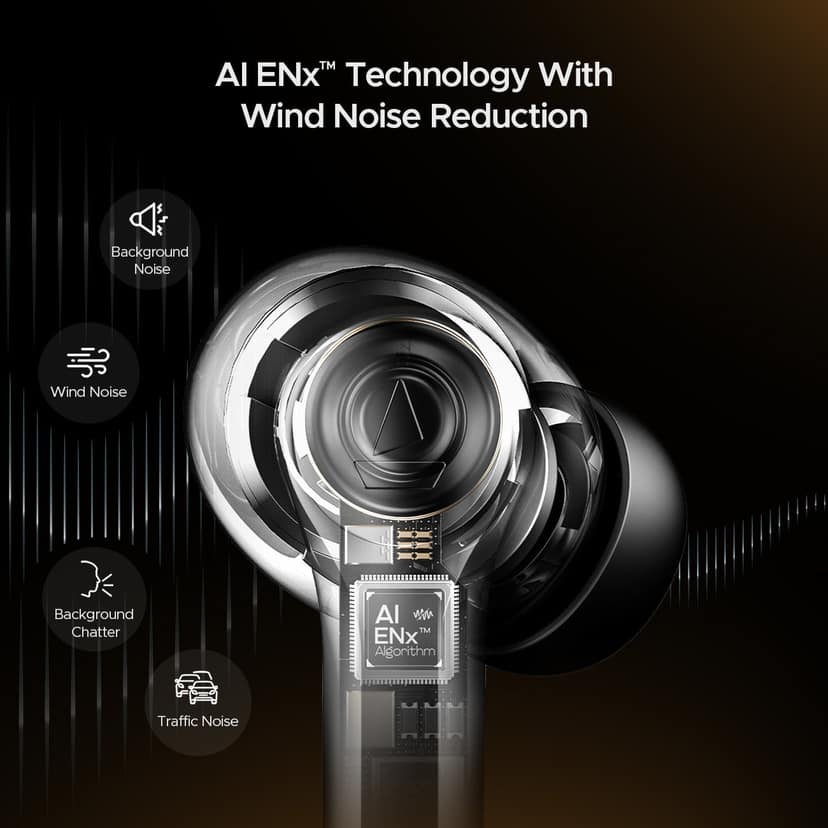 boAt Airdopes Supreme | Wireless Earbuds with 50 Hours Playback, AI ENx™ with Wind Noise Reduction, Cinematic Spatial Audio Classic Black view 2