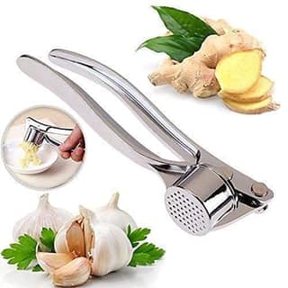 GLOBAL IMPEX Garlic Press 150g – Heavy Duty Manual Garlic Crusher & Ginger Grinder | Zinc Alloy & Stainless Steel Garlic Mincer Tool for Home Kitchen, Easy to Clean & Rustproof