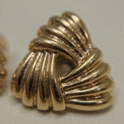 Gold Ribbed Knot Studs | Gold-Tone Anti-Tarnish Imitation Jewellery view 2