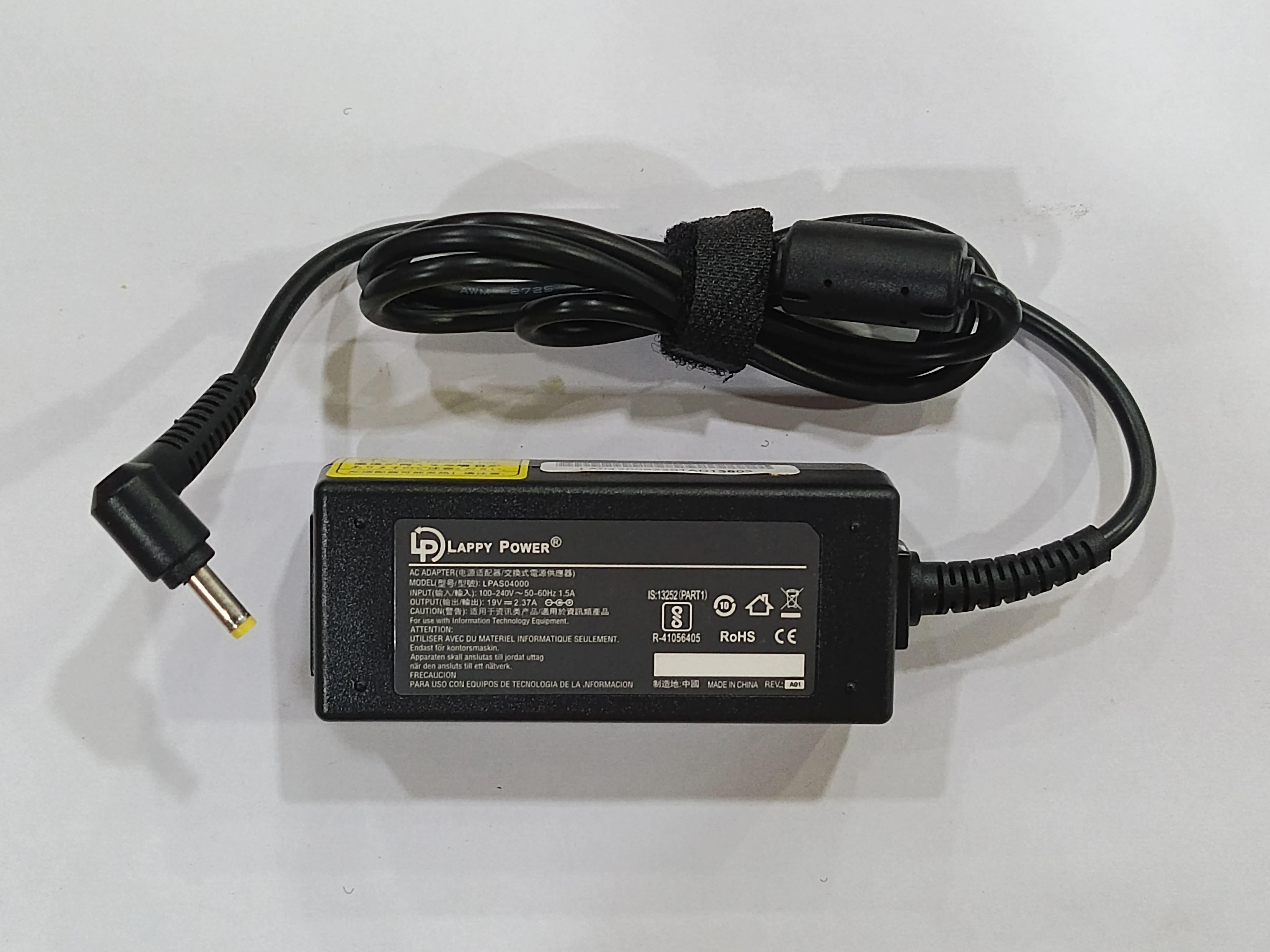 Laptop Adapter compatible for TOSHIBA (45W 2.37A 19V) - 4.0mm x 1.7mm Pin
