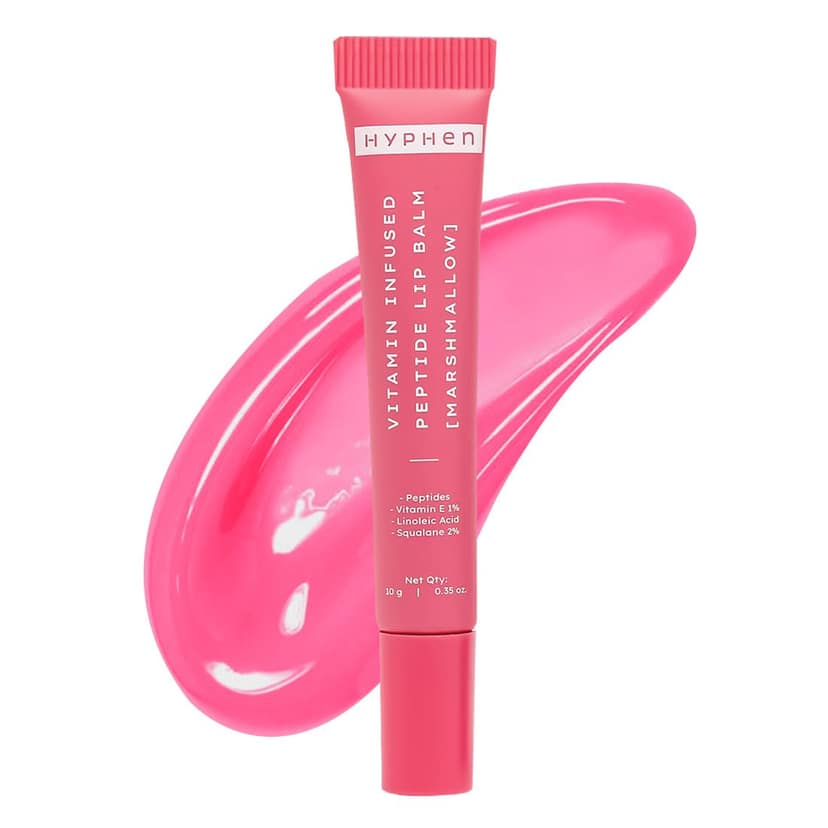 Hyphen Tinted Lip Balm - Marshmallow Pink | 1% Vitamin E, 2% Squalane & Peptides | Brightening Lip Balm for Dark Lips | 24h Moisturization & Hydration for Dry & Chapped Lips - 10 g Hyphen Tinted Lip Balm - Marshmallow Pink | 1% Vitamin E, 2% Squalane & P