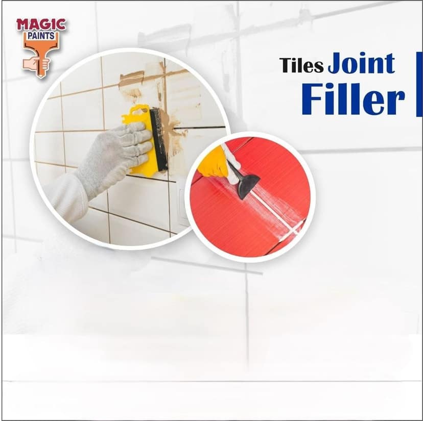 Magic Rock Hard Cement Joint Fillers for Wall Tiles, Floor Tiles Polymerized Tile Joint Filler Crack Filling Universal Adhesive Repair Construction Works 1 KG (Ivory) view 2