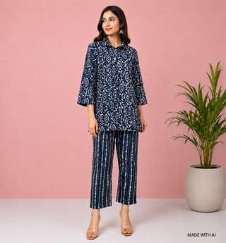 Handcrafted Batik Print Pure Cotton Co-ord Set