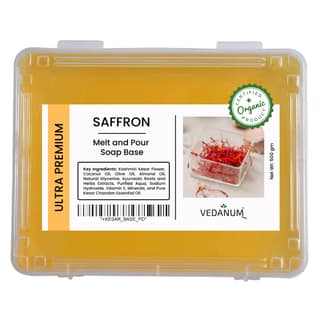 VEDANUM Ultra Premium Soap Base 100% Organic Ingredients (SLES, SLS, Paraben Free) (Kesar, 500 gms pack of 1) Pure & Lab Tested VEDANUM Ultra Premium Soap Base 100% Organic Ingredients (SLES, SLS, Paraben Free) (Kesar, 500 gms pack of 1) Pure & Lab Teste