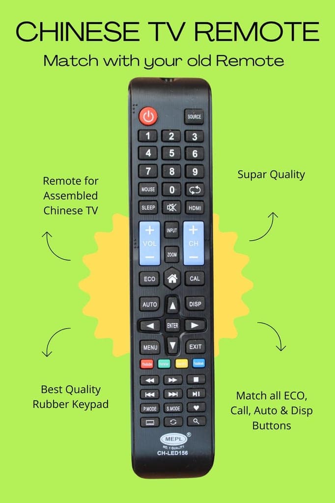 V3Deals Compatible YIQ/Intex 3263/Intex SHF 3265/BeethoSOL/Clarion/Akiva/eAirtec China LED LCD Smart LED/LCD TV Remote | No Voice Command | with Netflix, Prime Video, YouTube,& Hotstar Hotkeys (LED 156) view 2