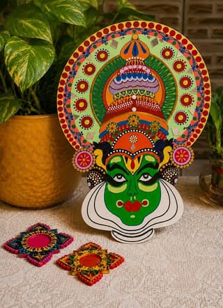 Kathakali Face Mask Wall Hanging 12 inches