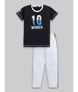Todd N Teen Pack of 1 Boys Cotton T-Shirt & Trackpants Set ( Green )