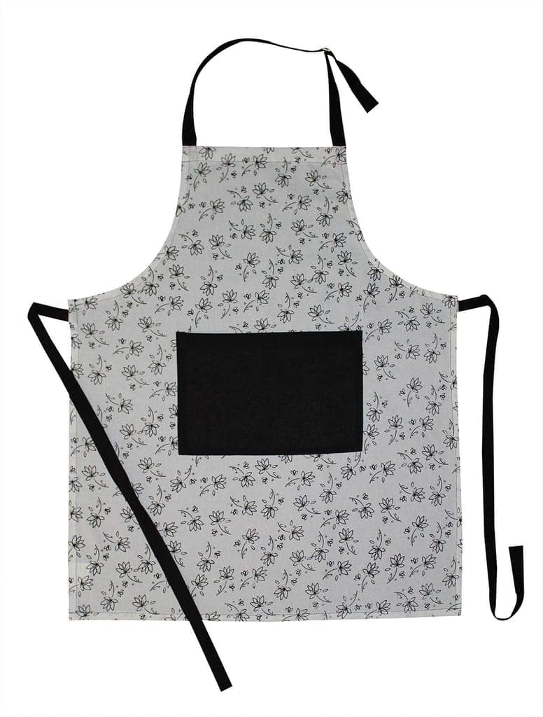 AIRWILL, 100% Cotton Designer Printed Aprons, Sized 65cm in Width & 80cm in Length with 1 Center Pocket, Adjustable Buckle on Top and 2 Long Ties on Both 2 Sides. Pack of 1 piece view 2