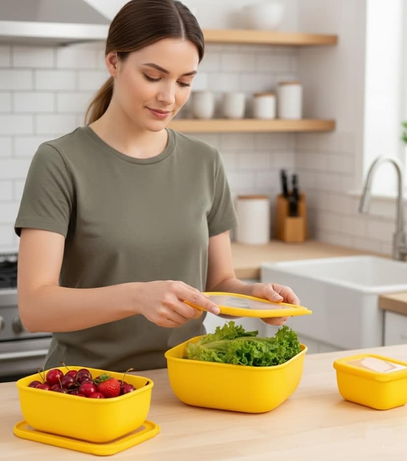 Soul Chef Stackable Airtight Three Piece Rectangle Container Set view 2