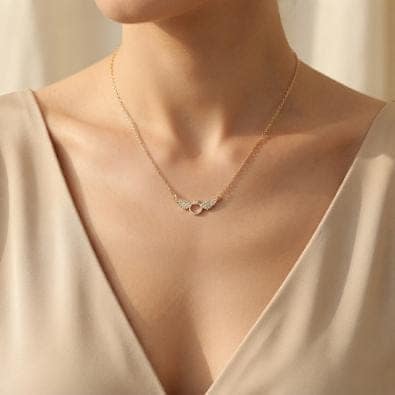 Winged Ring Necklace | Gold-Tone Anti-Tarnish Imitation Jewellery view 2
