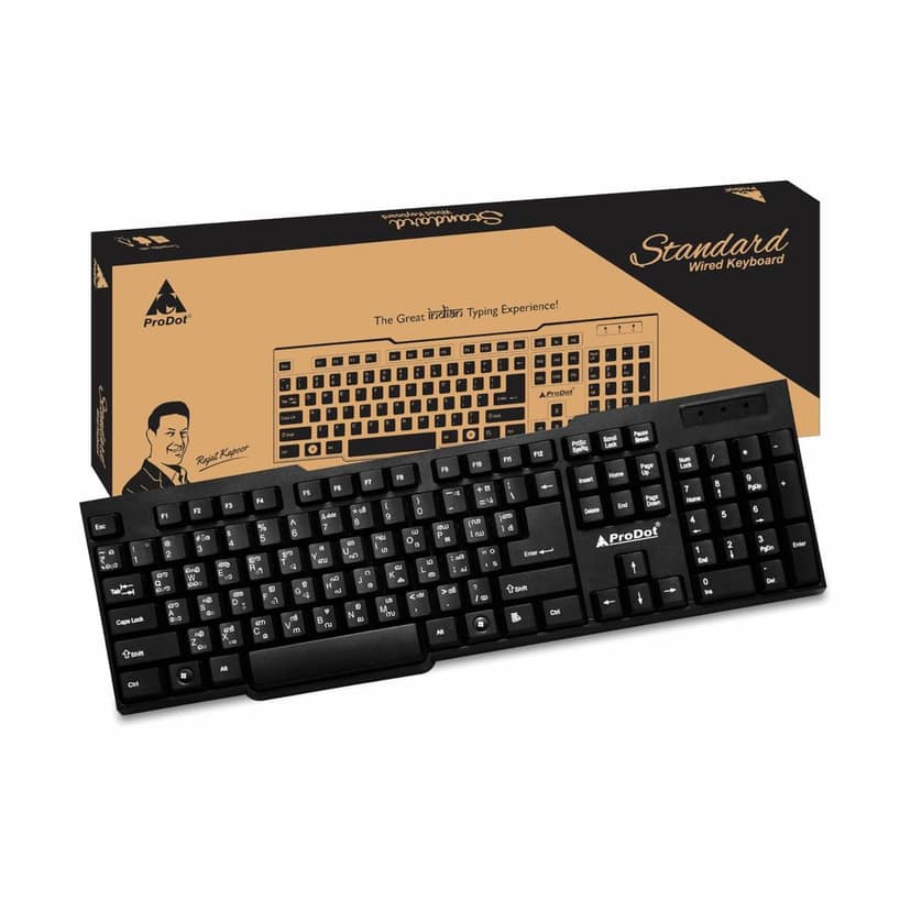 ProDot KB-Choice QWERTY �Made in India� Keyboard with 104 Low Profile Keys, Spill Resistant Design for Windows, Mac, PC, Laptop