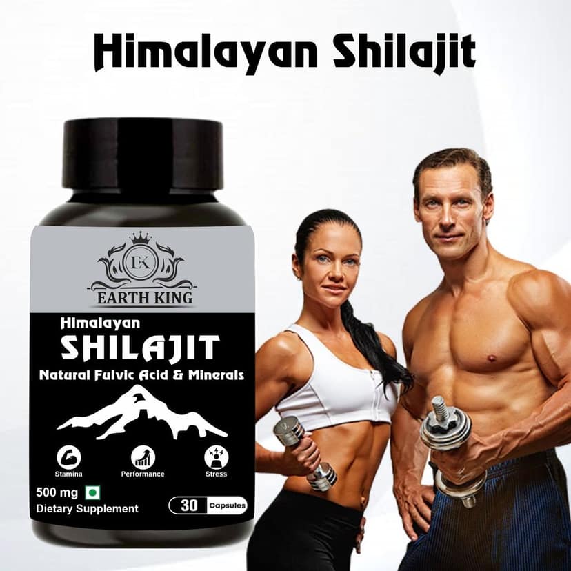 EARTH KING Himalayan Shilajit/Shilajeet Capsule - 500mg 30 Capsules view 2