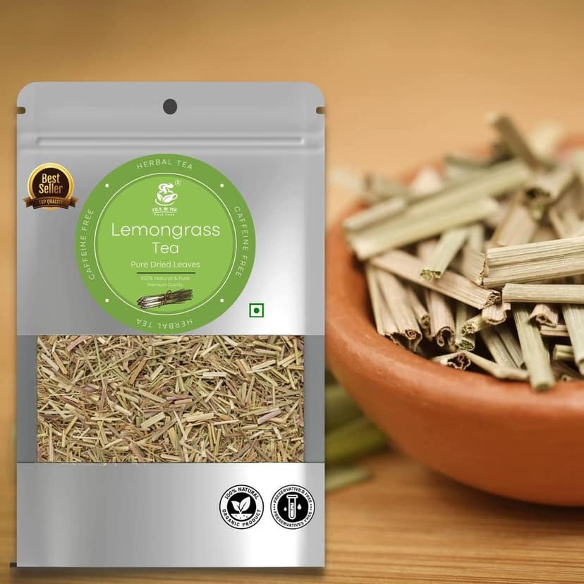 TEA & ME Lemongrass Tea Leaves Lemon Grass Dried Leaves, lemongrass green tea | lemongrass Tea Caffeine Free | Antioxidants Rich Detox Tea for Weight Management, lemongrass iced tea view 2