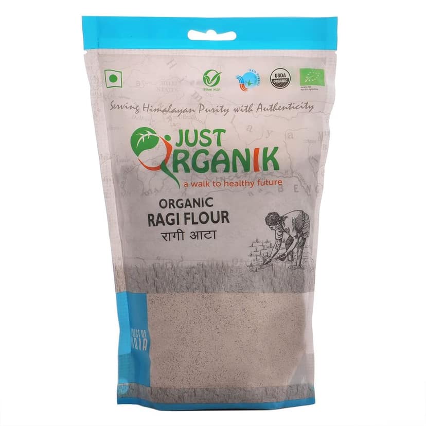 Just Organik Healthy Flour Combo 2kg (Ragi Flour(500g) + Bajra flour(500g) + Barley Flour(500g) Barnyard Millet Flour (500g)), 100% Organic Product view 2