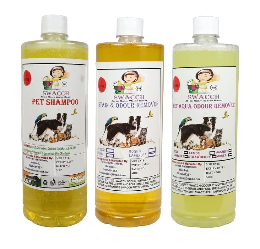 Swacch Shampoo (Lemon) + Deodorizer (Lemon) + Stain Remover (Orange) 1 Litre Each view 2