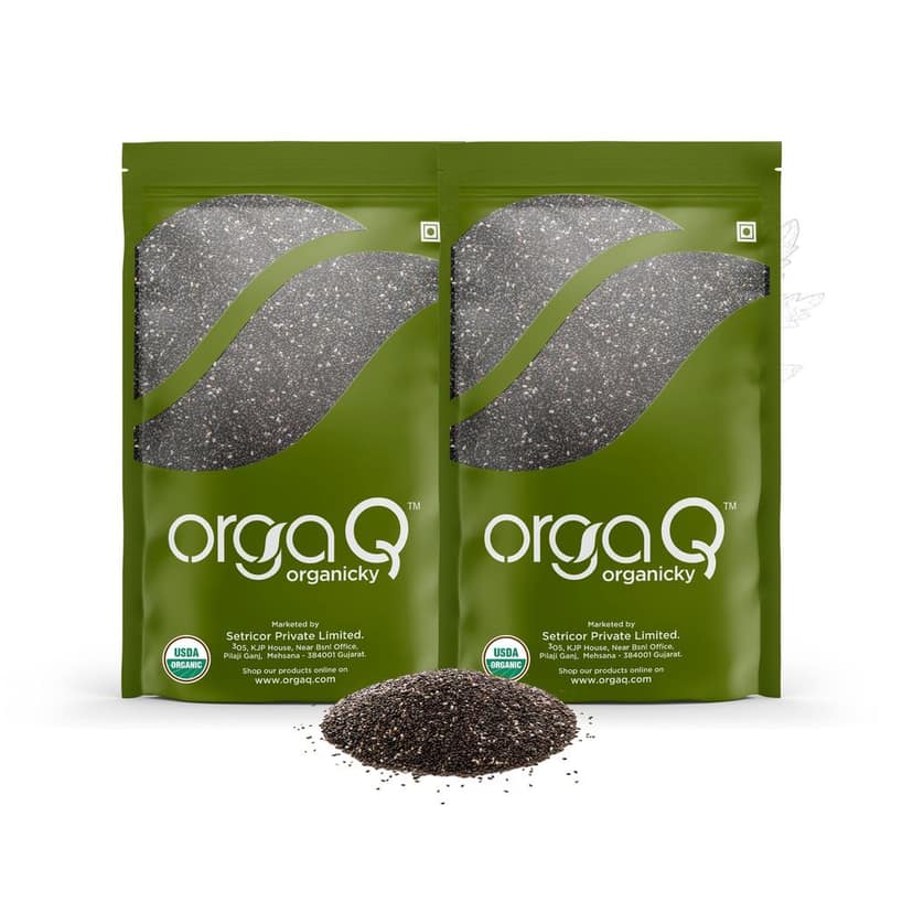 OrgaQ Organicky Organic Unroasted Chia Seeds with Fiber | Weight Management