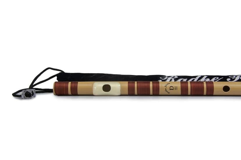 Radhe Flutes PVC Fiber D Natural Bansuri Middle Octave RIGHT Handed With VELVET COVER view 2