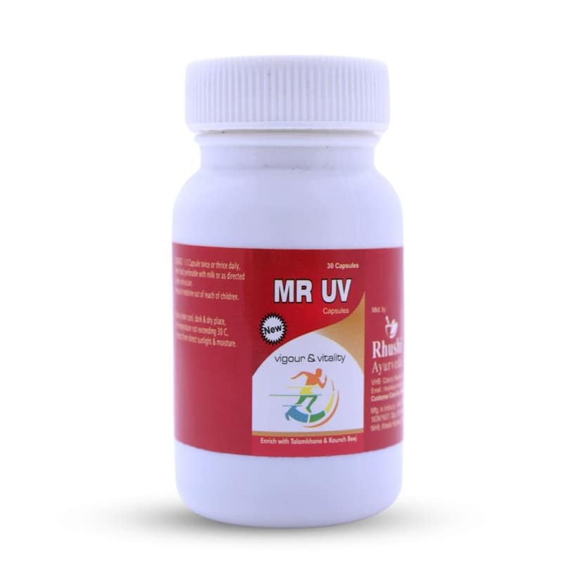 Rhushi Ayurved MR UV Capsules - Ayurvedic Supplement for Men for Vigour and Stamina - 30 Capsules view 2