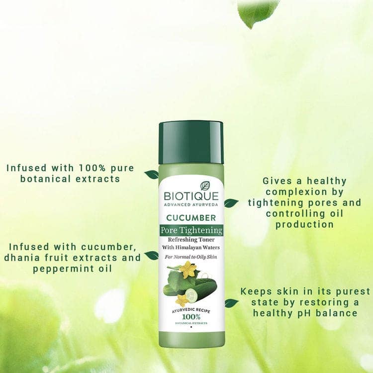 Biotique Bio Cucumber Pore Tightening Toner With Himalayan Waters 120 ml each (Pack of 2) view 2