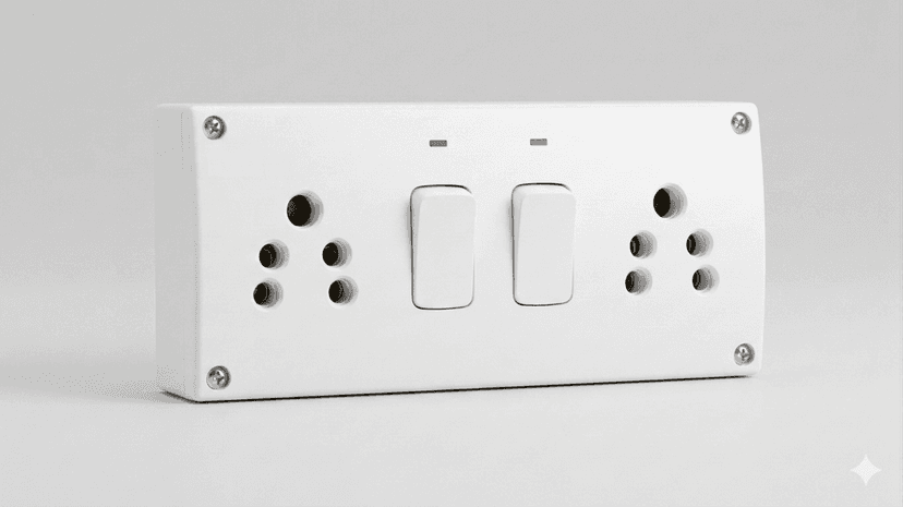 Heavy Duty 2 Way Extension Board with 10ft Cable | Individual Switches & LED Indicators | 3-Pin Power Strip for Home & Kitchen Appliances | White 2-Socket Switchboard