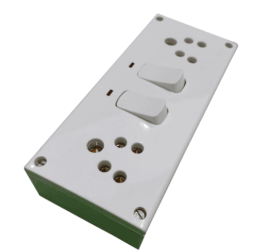 Heavy Duty 2 Way Extension Board with 10ft Cable | Individual Switches & LED Indicators | 3-Pin Power Strip for Home & Kitchen Appliances | White 2-Socket Switchboard view 2